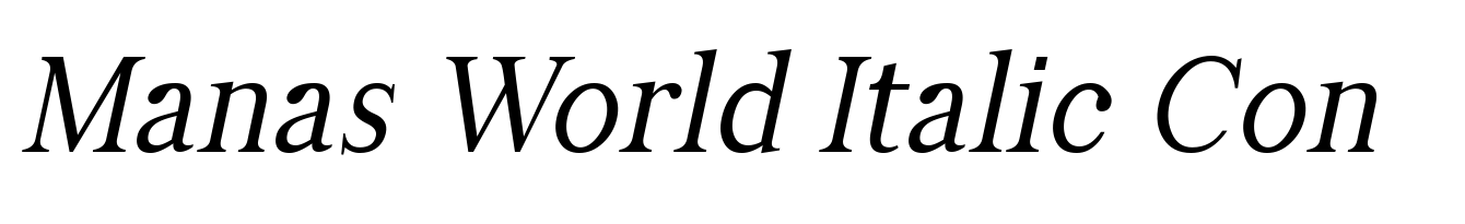 Manas World Italic Con